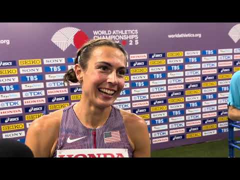 Sage Hurta-Klecker after advancing to 800 semis in World Championships debut