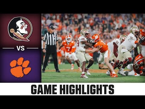 Florida State vs Clemson Game Highlights | 2025 ACC Football