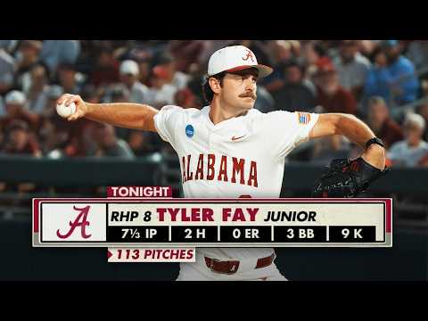 Alabama's Tyler Fay shuts out St. John's with eight strikeouts in super regionals Game 1