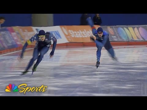 Jordan Stolz gets 500m bronze behind Jenning de Boo at Calgary World Cup | NBC Sports