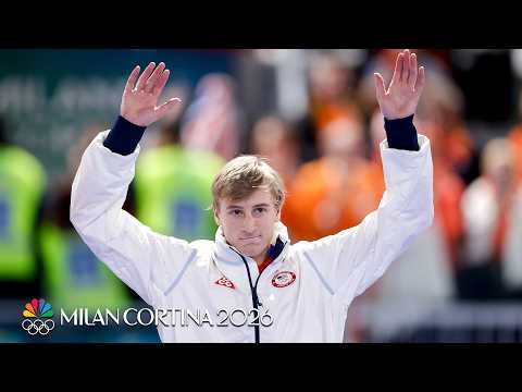 Jordan Stolz explains final lap of 'crazy' win, Olympic record | Winter Olympics 2026 | NBC Sports