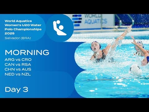 World Aquatics U20 Women’s Water Polo 2025 | Day 3 Top Morning Highlights