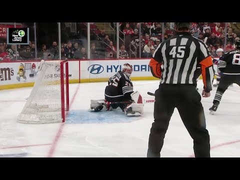 Dante Fabbro scores a goal against the New Jersey Devils