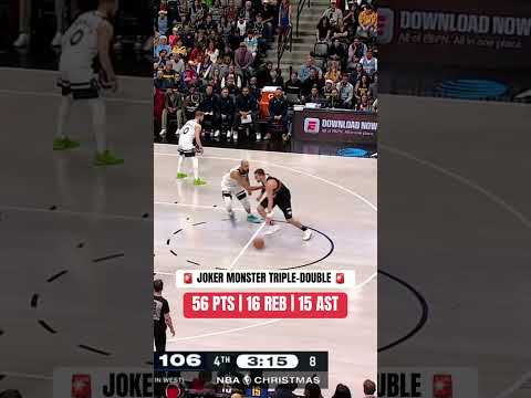 Nikola Jokić was responsible for 96 points tonight (56 scoring, 40 off of 15 assists) 🤯