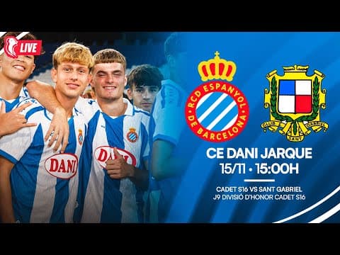 🔴 LIVE | ⚽ Cadet S16 🆚 Sant Gabriel | J9 Divisió d’Honor Cadet S16