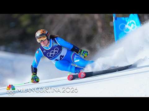 Federica Brignone logs top time in first giant slalom run | Winter Olympics 2026 | NBC Sports
