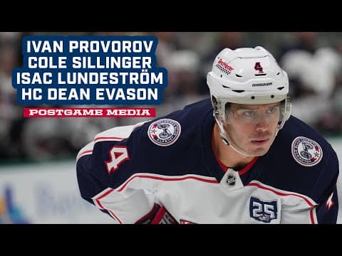 Ivan Provorov, Cole Sillinger, Isac Lundeström & HC Dean Evason - CBJ @ Panthers | Postgame Media