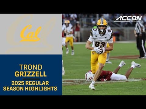 Trond Grizzell 2025 Regular Season Highlights | Cal Wide Receiver