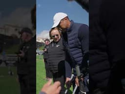 Tiger Woods spent some time catching up with Collin Morikawa at Riviera