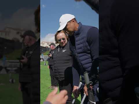 Tiger Woods spent some time catching up with Collin Morikawa at Riviera