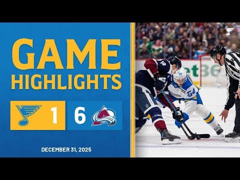Game Highlights: Avalanche 6, Blues 1