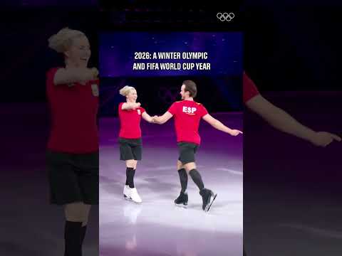 Olivia Smart and Tim Dieck were already in a World Cup mood at #MilanoCortina2026 in February. ⚽⛸️