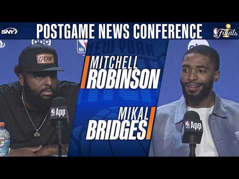 Mitchell Robinson and Mikal Bridges talk Knicks' Game 2 win over Spurs for 2-0 NBA Finals lead