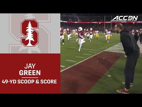 Stanford's Jay Green With A 49-yard Scoop & Score Right In Front Of Andrew Luck