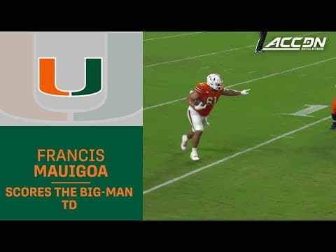 Miami's Francis Mauigoa Catches The Big-Man TD