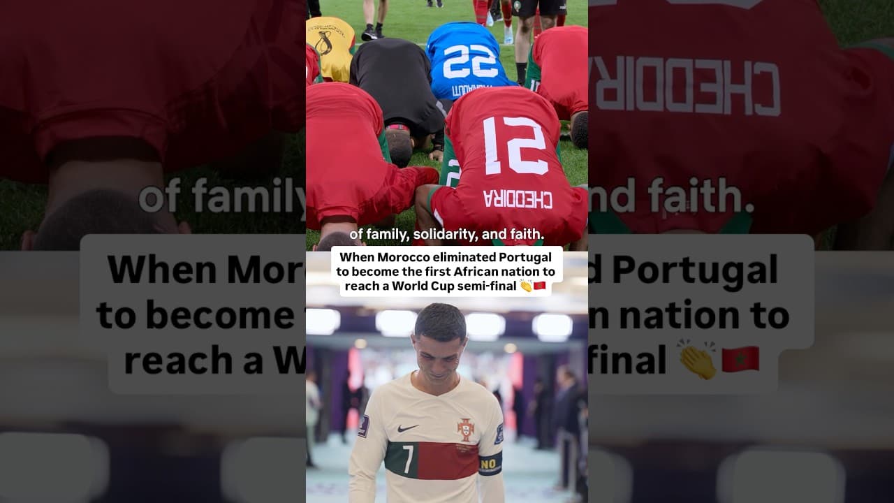 When Morocco eliminated Portugal to advance to 2022 FIFA World Cup semi-final 👏 #worldcup #morocco
