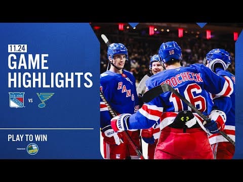 GAME HIGHLIGHTS | 2025-26: New York Rangers vs St. Louis Blues (11/24/25)