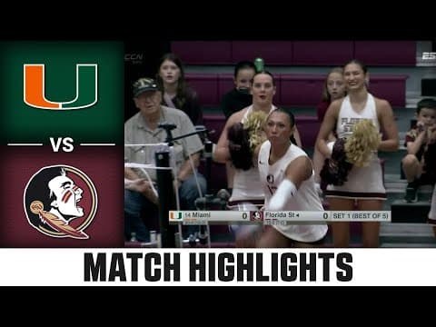 Miami vs. Florida State Match Highlights | 2025 ACC Volleyball