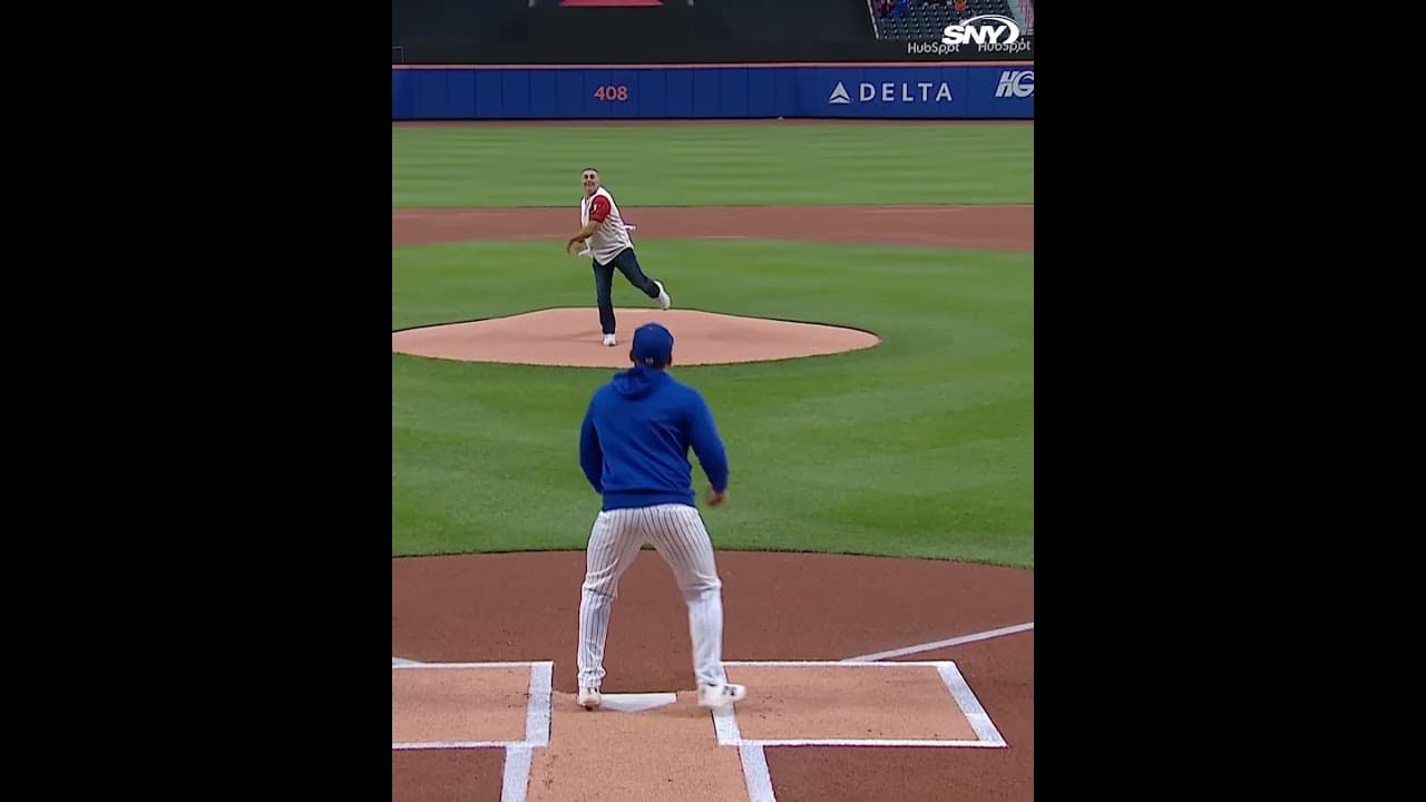 John Franco's first pitch was just a bit outside 😅