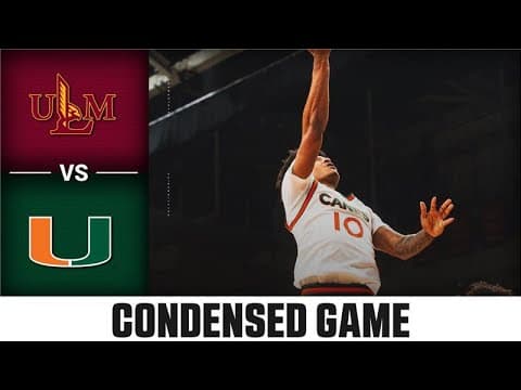 Louisiana Monroe vs. Miami Condensed Game | 2025-26 ACC Men's Basketball