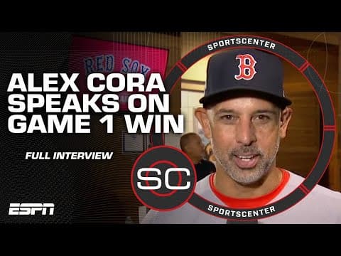 Alex Cora reacts to Red Sox's win over the Yankees in Game 1 in the ALWC | SportsCenter