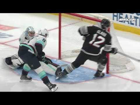 Cody Glass scores a goal against the Seattle Kraken
