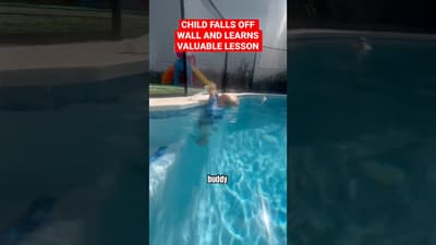 CHILD FALLS IN POOL AND LEARNS VALUABLE LESSON☝🏻
