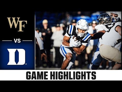 Wake Forest vs. Duke Game Highlights | 2025-26 ACC Football