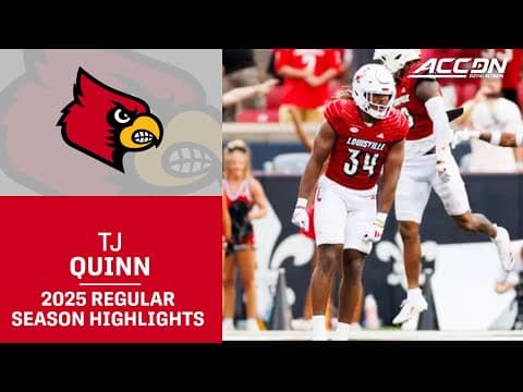 TJ Quinn 2025 Regular Season Highlights | Louisville LB