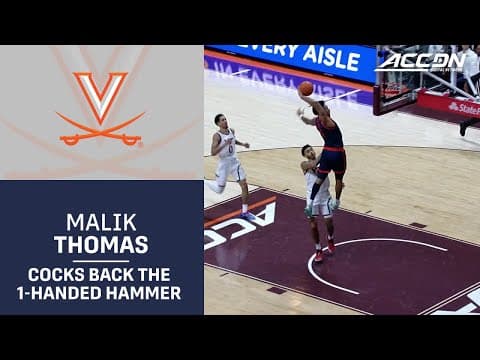 Virginia's Malik Thomas Cocks Back For The 1-Handed Hammer