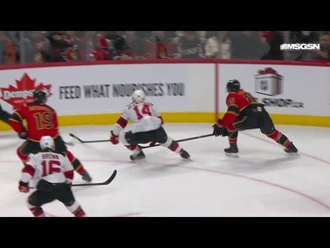 Tim Stutzle scores a powerplay goal against the New Jersey Devils