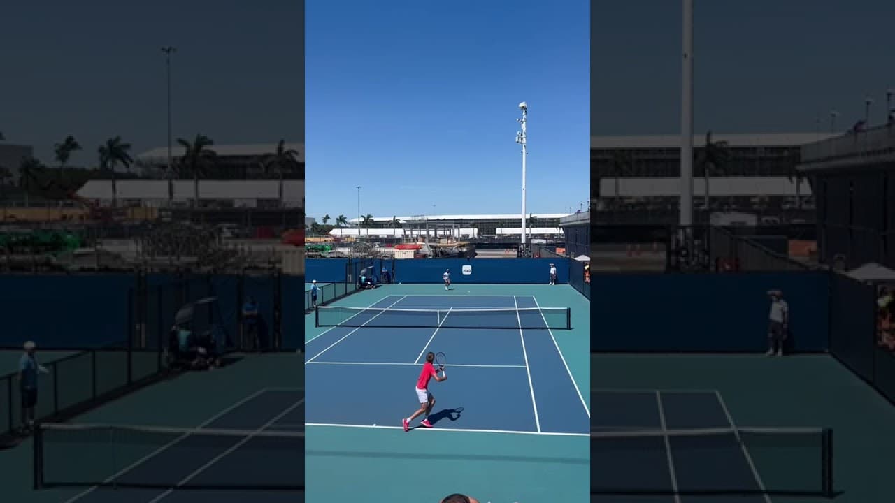 Alexander Zverev serve plus one in Miami Open practice #atp #atptennis #atptour