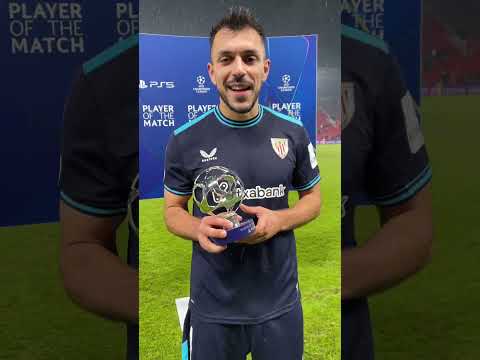 Aitor Paredes, MVP del partido disputado en el Fortuna Arena ante el Slavia Praha