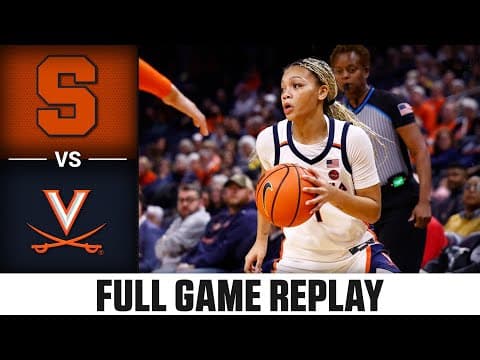 Syracuse vs. Virginia Full Game Replay | 2025-26 ACC Women's Basketball