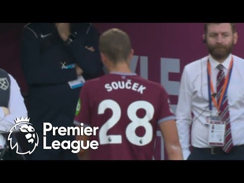 Tomas Soucek sent off for dangerous challenge v. Tottenham Hotspur | Premier League | NBC Sports