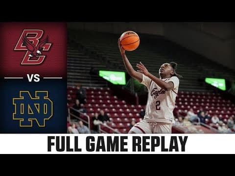 Boston College vs. Notre Dame Full Game Replay | 2025-26 ACC Women's Basketball