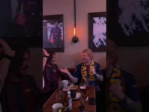🗽 @EdSheeran and Carles Puyol celebrated Fermín's goal in New York City @Spotify  ▶️