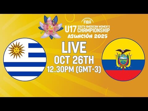 LIVE - Uruguay v Ecuador | FIBA U17 South American Women's Championship 2025 | Classification 7-8