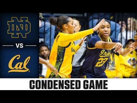 Notre Dame vs. Cal Condensed Game | 2025-26 ACC Women's Basketball
