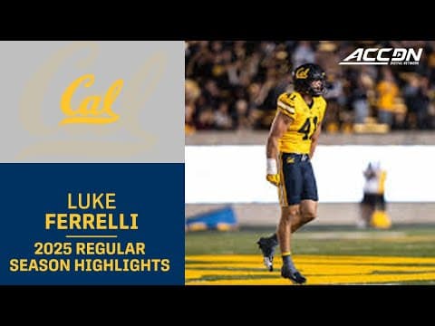 Luke Ferrelli 2025 Regular Season Highlights | Cal Linebacker