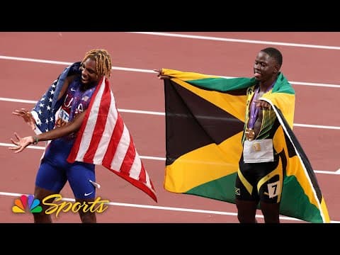 Oblique Seville, Noah Lyles react to first and third-place finishes in 100m at worlds | NBC Sports