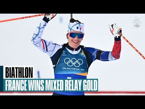 Team France shoots and skis its way to mixed relay gold