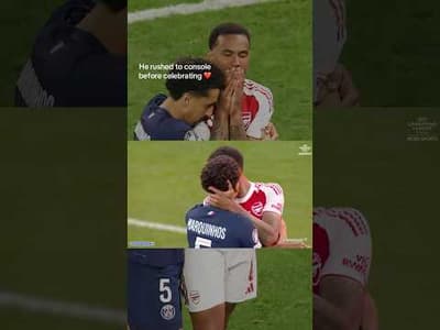Marquinhos rushed to console fellow Brazilian Gabriel Magalhães after his missed penalty