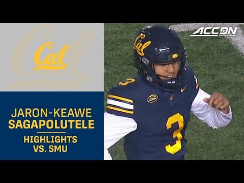 Cal QB Jaron-Keawe Sagapolutele Highlights vs. SMU
