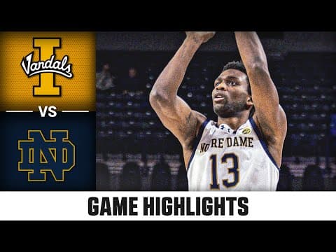 Idaho vs. Notre Dame Game Highlights | 2025-26 ACC Men's Basketball