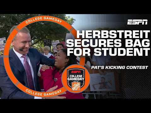 Kirk Herbstreit SECURES BAG for Alabama student in Pat McAfee's Kicking Contest 🏈💰 | College GameDay