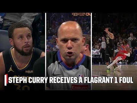 Steph Curry receives FLAGRANT 1 FOUL after reckless close out on Isaiah Joe | NBA on ESPN