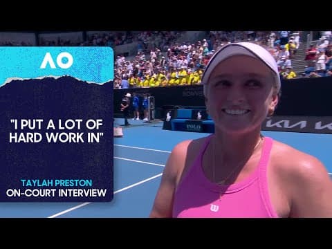 Taylah Preston On-Court Interview | Australian Open 2026 First Round