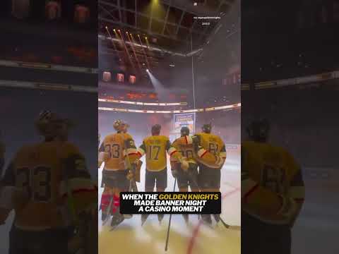 Of course the Vegas Golden Knights used a slot machine to raise the Cup banner 😂 🎰 #nhl