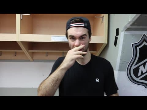 Hischier, Brown, Glass, Keefe talk to the media after a 4-3 win at Ottawa